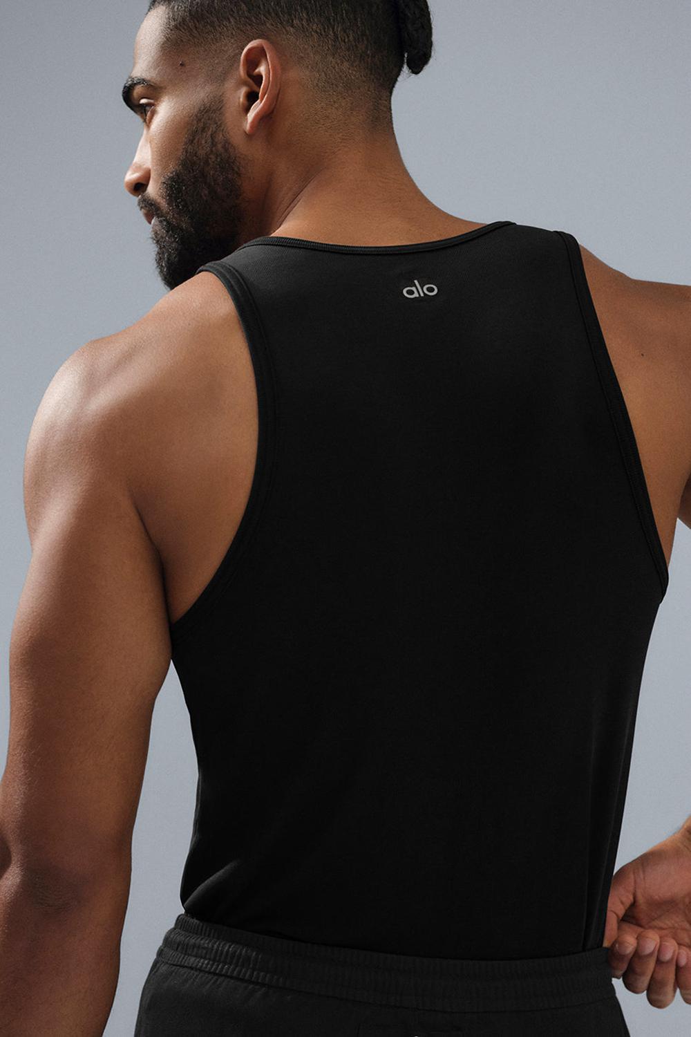 Camiseta Sin Mangas Running Alo Yoga Everyday Modal Rib Hombre Negras | España  IKYP-15284