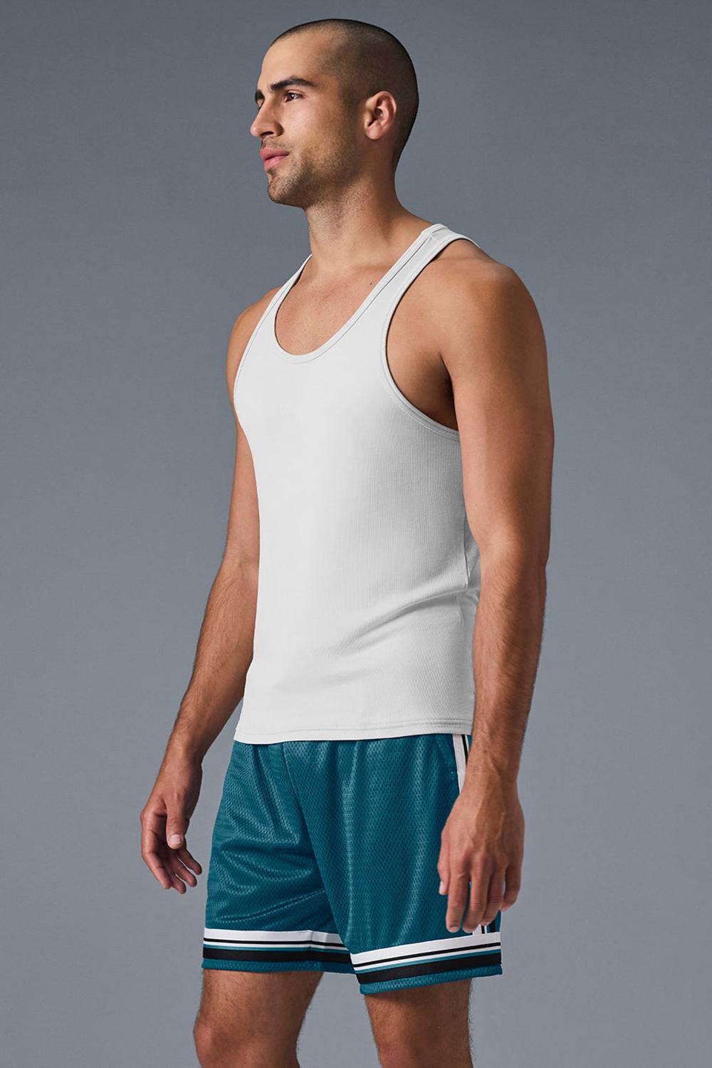 Camiseta Sin Mangas Running Alo Yoga Everyday Modal Rib Hombre Blancas | España  PAFS-73246