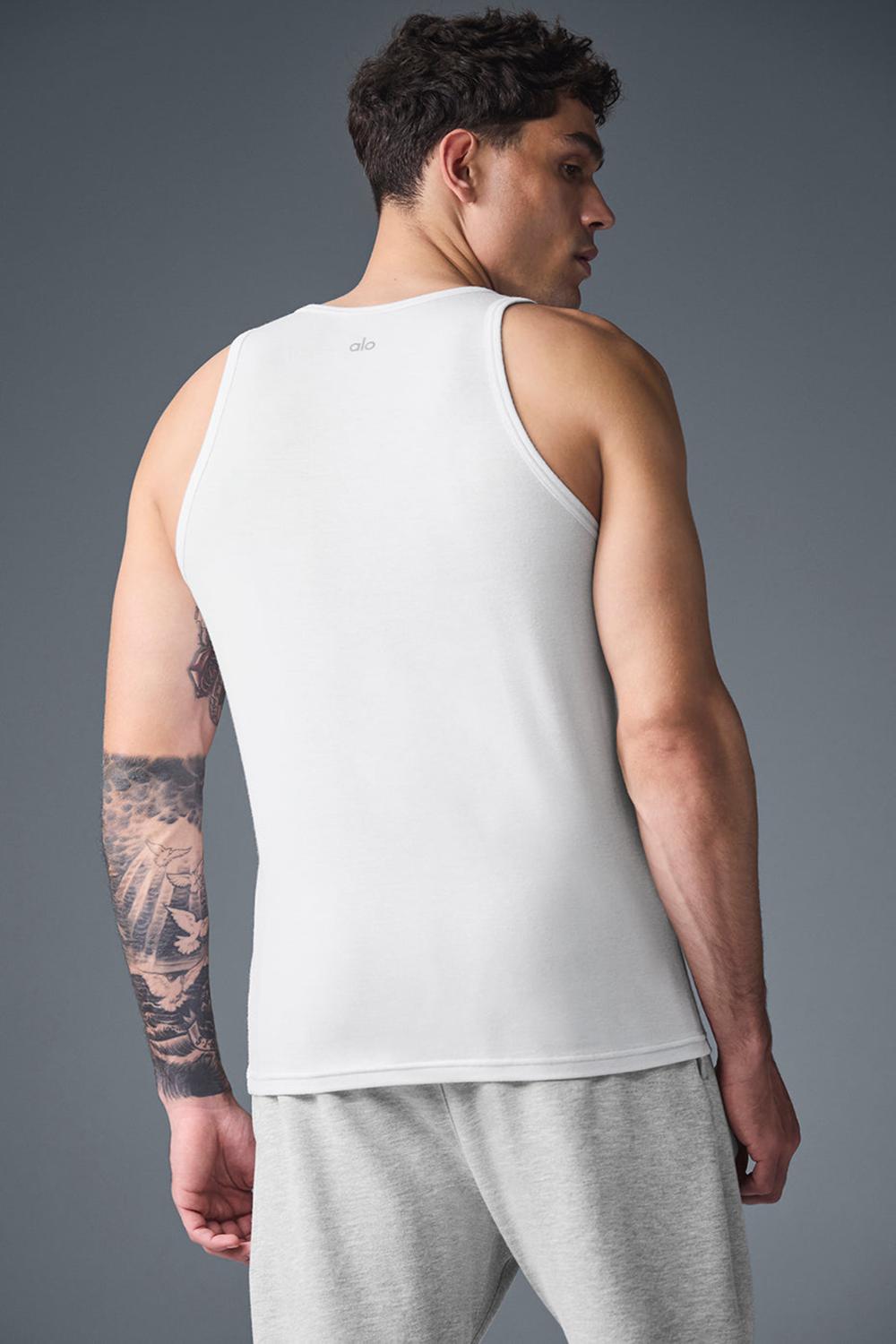 Camiseta Sin Mangas Running Alo Yoga Everyday Modal Rib Hombre Blancas | España  PAFS-73246