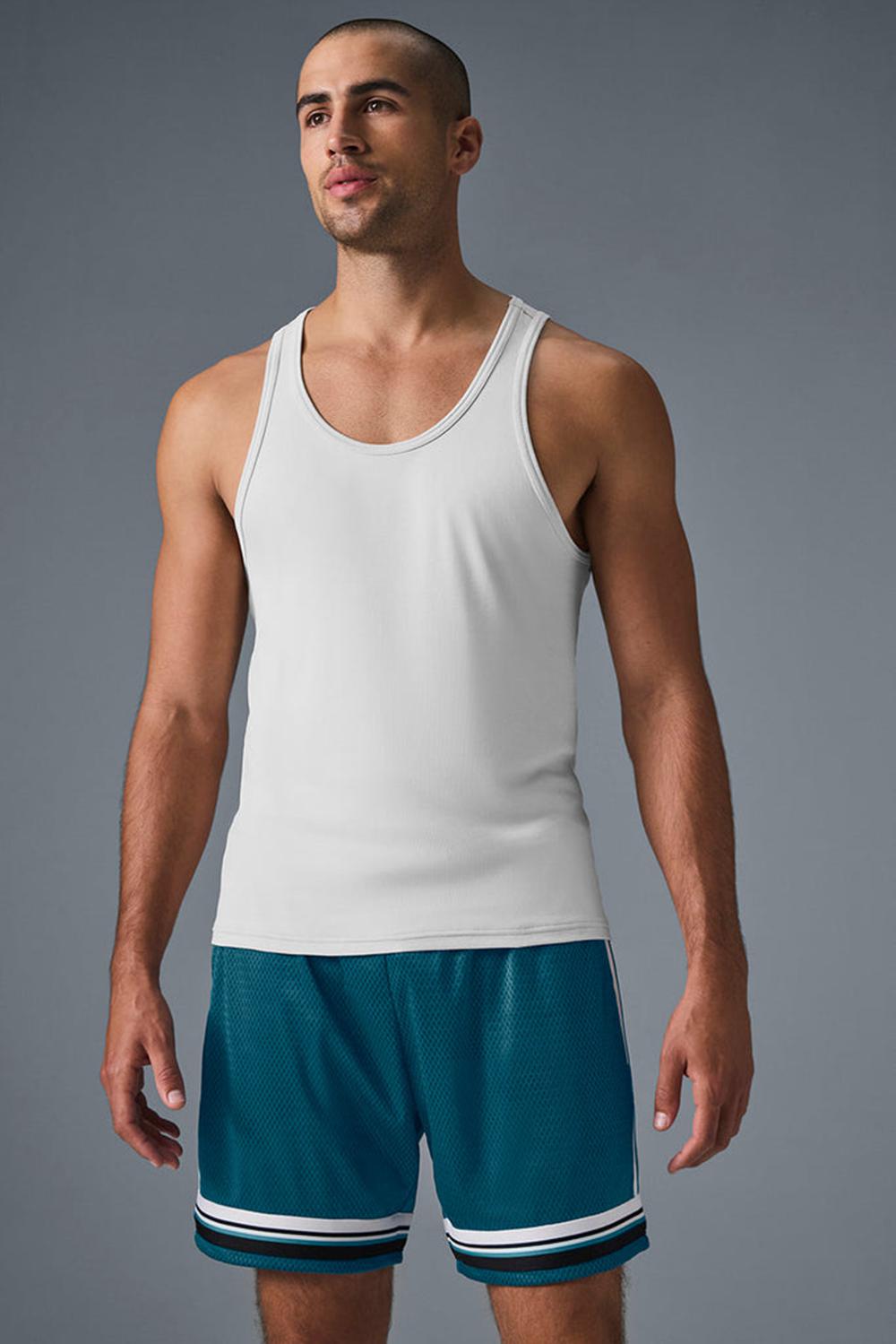 Camiseta Sin Mangas Running Alo Yoga Everyday Modal Rib Hombre Blancas | España  PAFS-73246