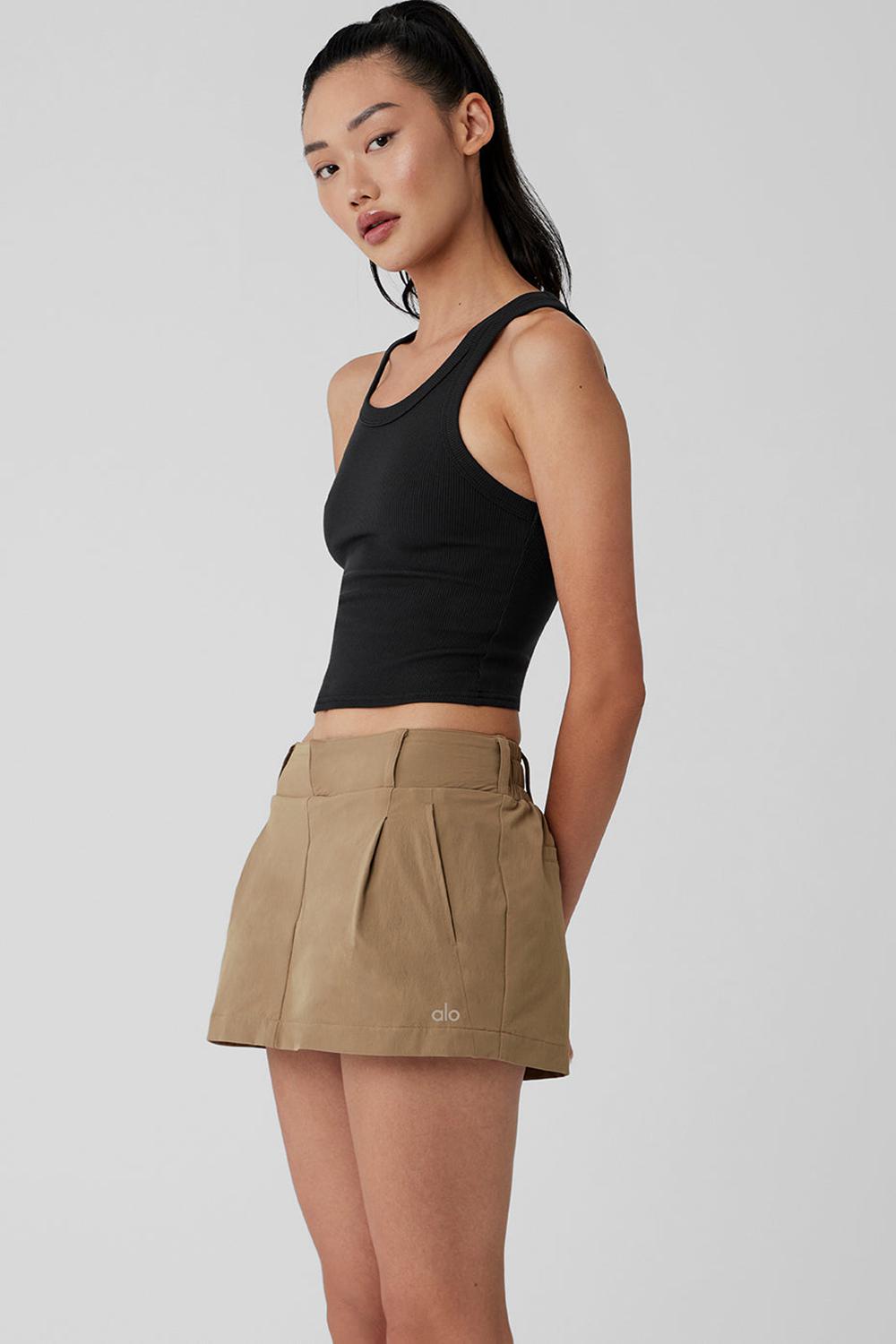 Camiseta Sin Mangas Running Alo Yoga Goddess Ribbed Go-To Mujer Negras | España  TLCR-80714