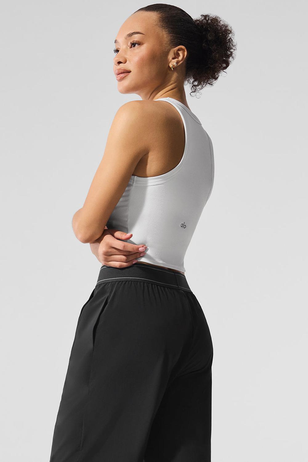 Camiseta Sin Mangas Running Alo Yoga Goddess Ribbed Go-To Mujer Blancas | España  WFEP-62548