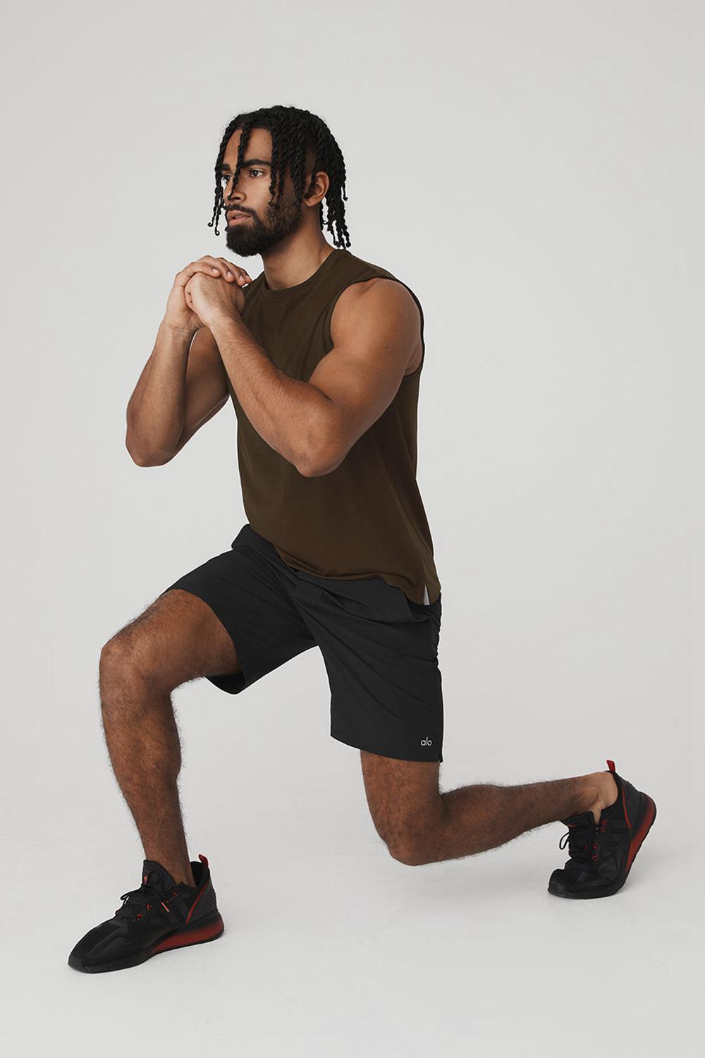 Camiseta Sin Mangas Running Alo Yoga Idol Performance Hombre Espresso | España  KXMB-97461