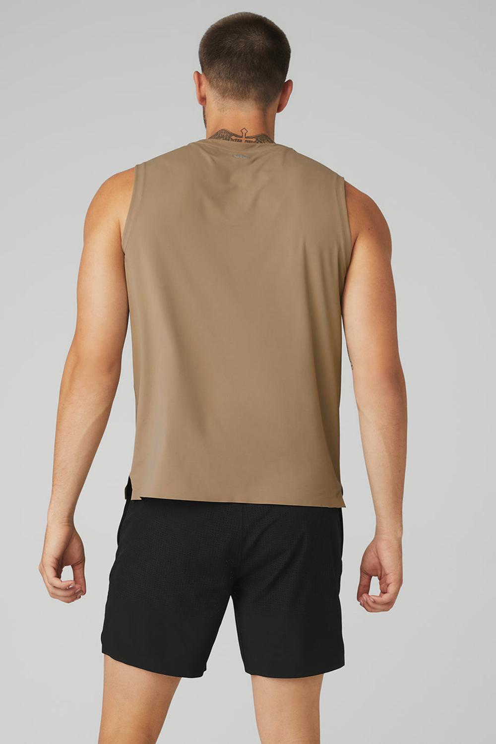 Camiseta Sin Mangas Running Alo Yoga Idol Performance Hombre Gravel | España  PUKI-95870