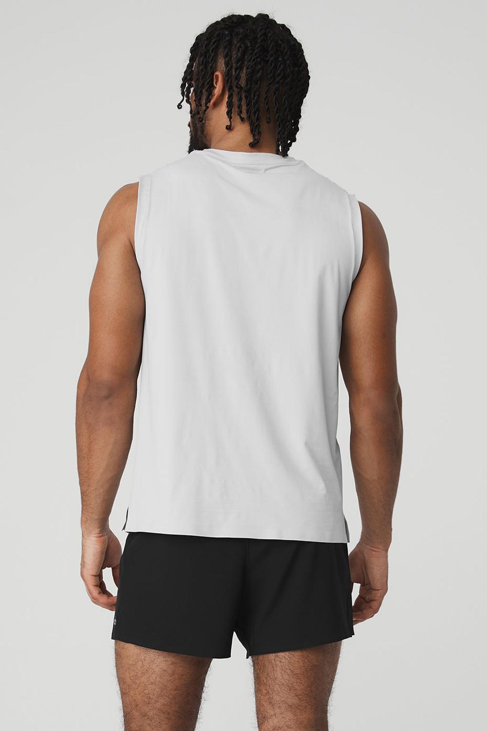 Camiseta Sin Mangas Running Alo Yoga Idol Performance Hombre Titanium | España  JPFY-39027