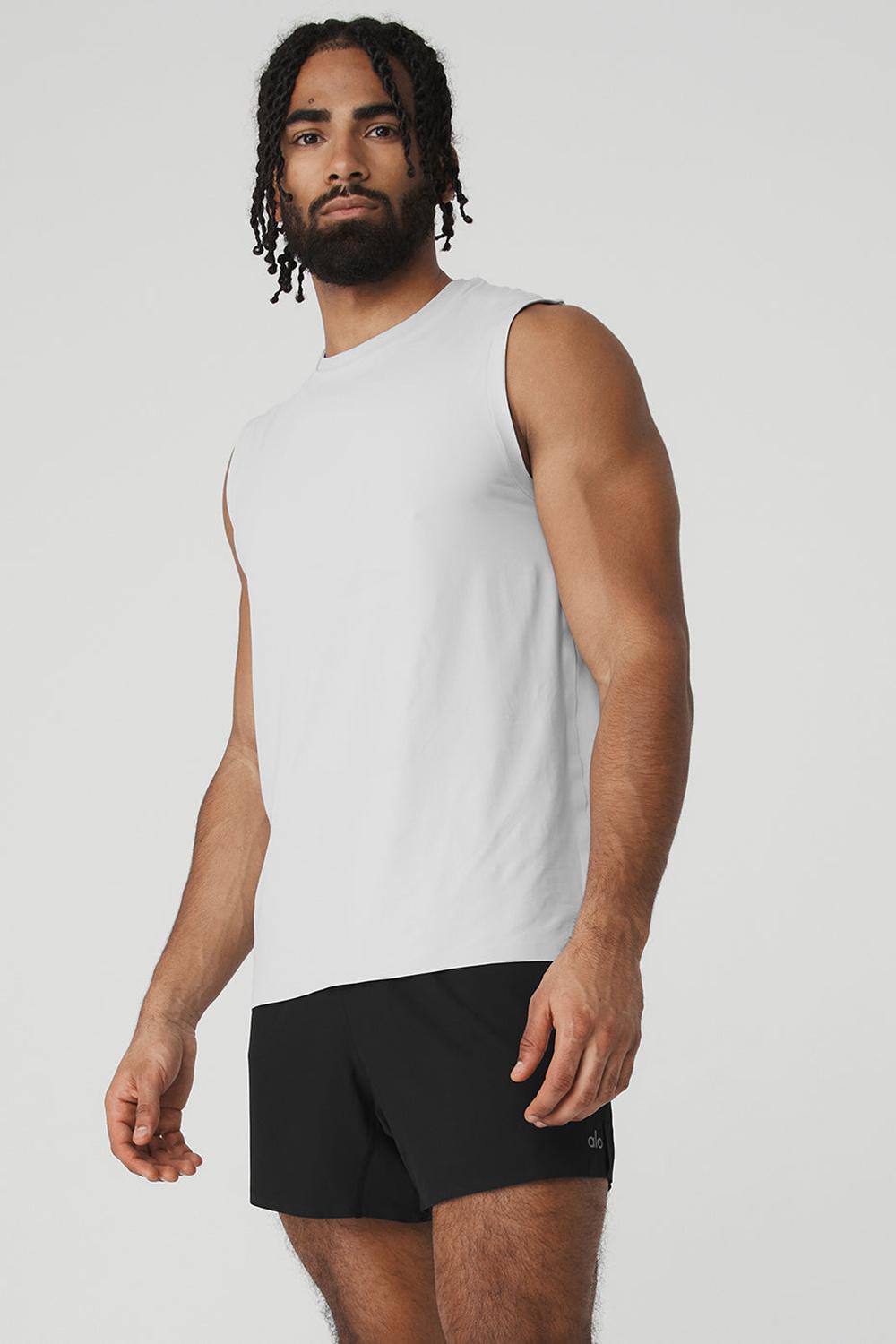 Camiseta Sin Mangas Running Alo Yoga Idol Performance Hombre Titanium | España  JPFY-39027