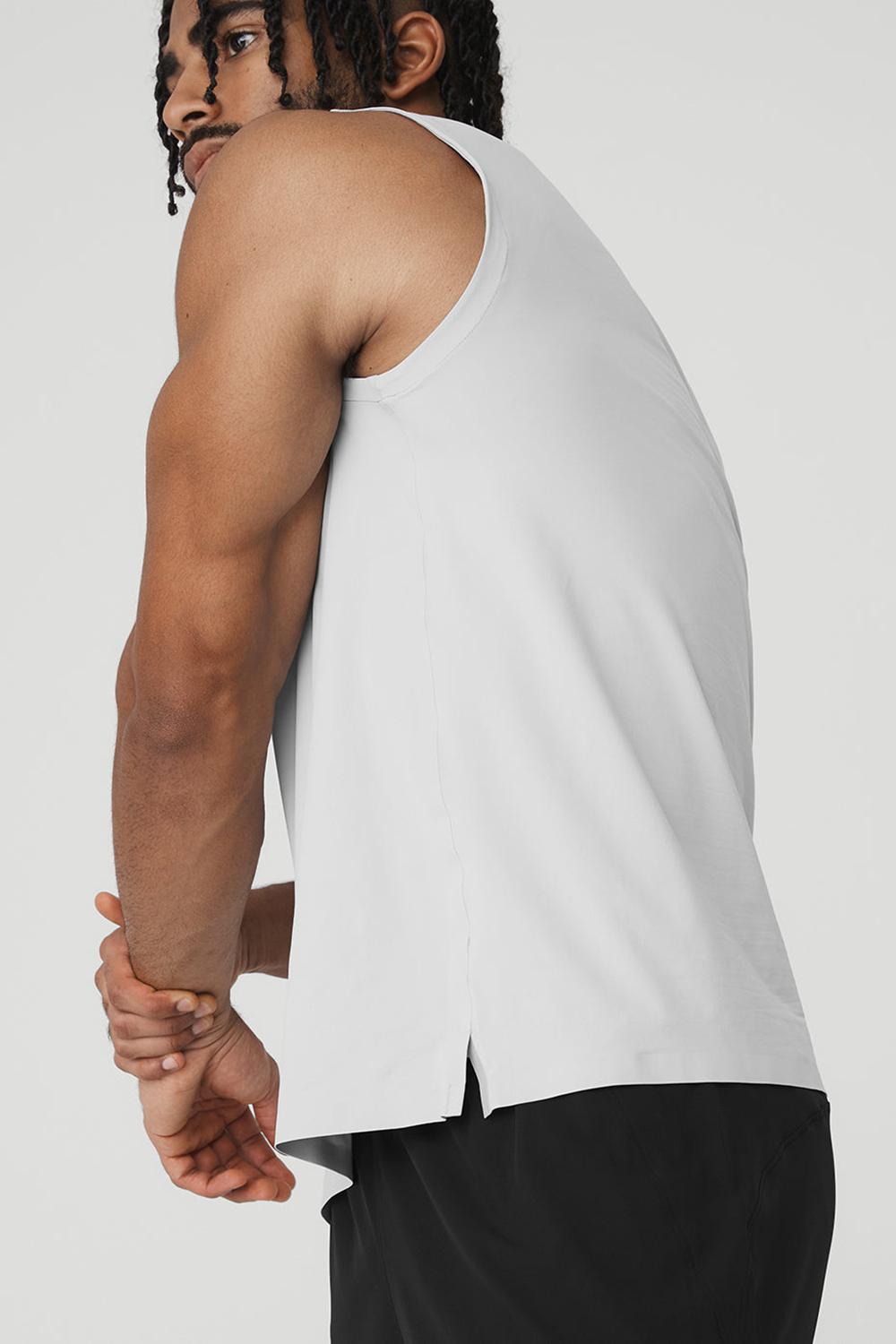 Camiseta Sin Mangas Running Alo Yoga Idol Performance Hombre Titanium | España  JPFY-39027