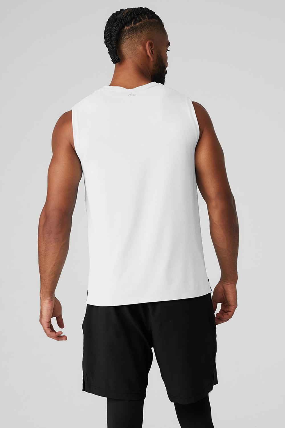 Camiseta Sin Mangas Running Alo Yoga Idol Performance Hombre Blancas | España  MFST-04726