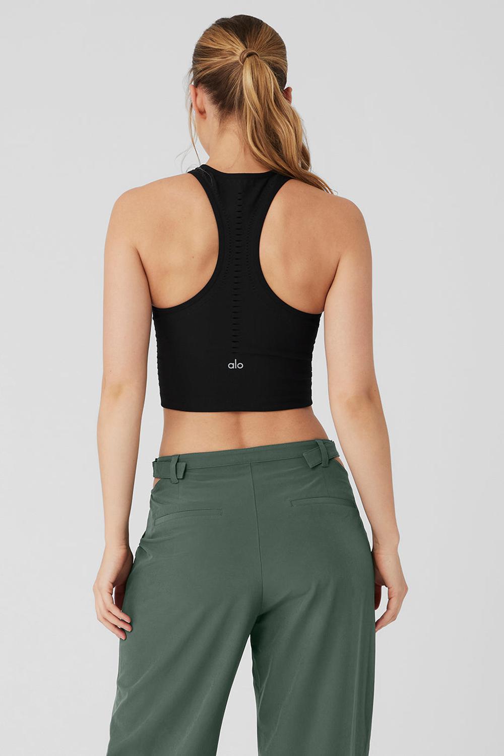 Camiseta Sin Mangas Running Alo Yoga Seamless Open Air Racerback Mujer Negras | España  FTPL-80231