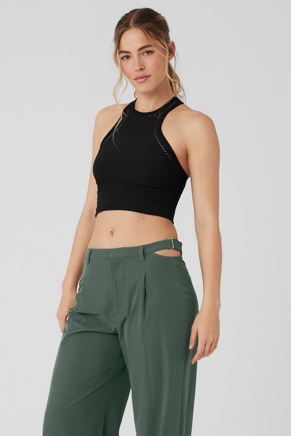 Camiseta Sin Mangas Running Alo Yoga Seamless Open Air Racerback Mujer Negras | España  FTPL-80231