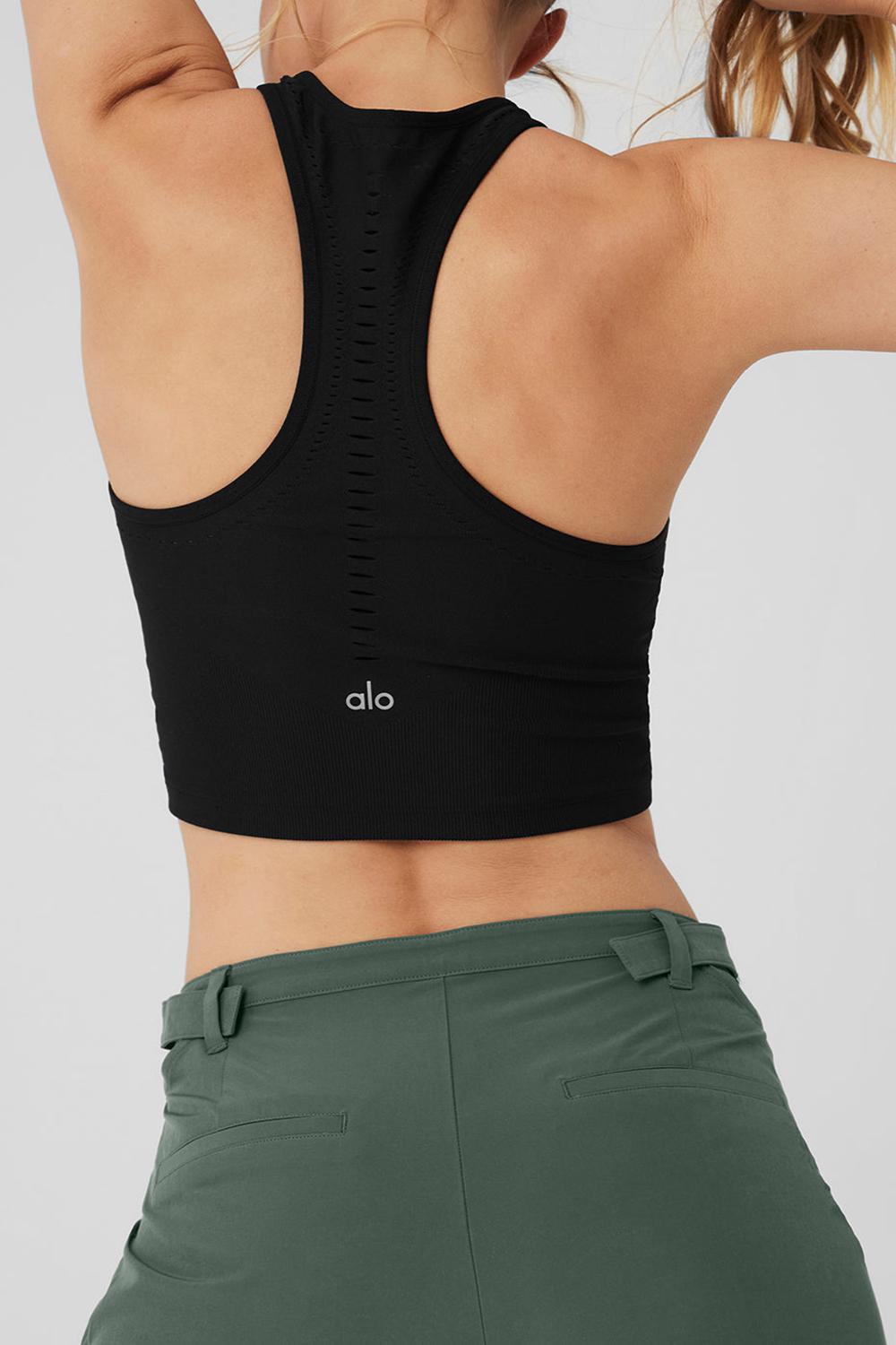 Camiseta Sin Mangas Running Alo Yoga Seamless Open Air Racerback Mujer Negras | España  FTPL-80231