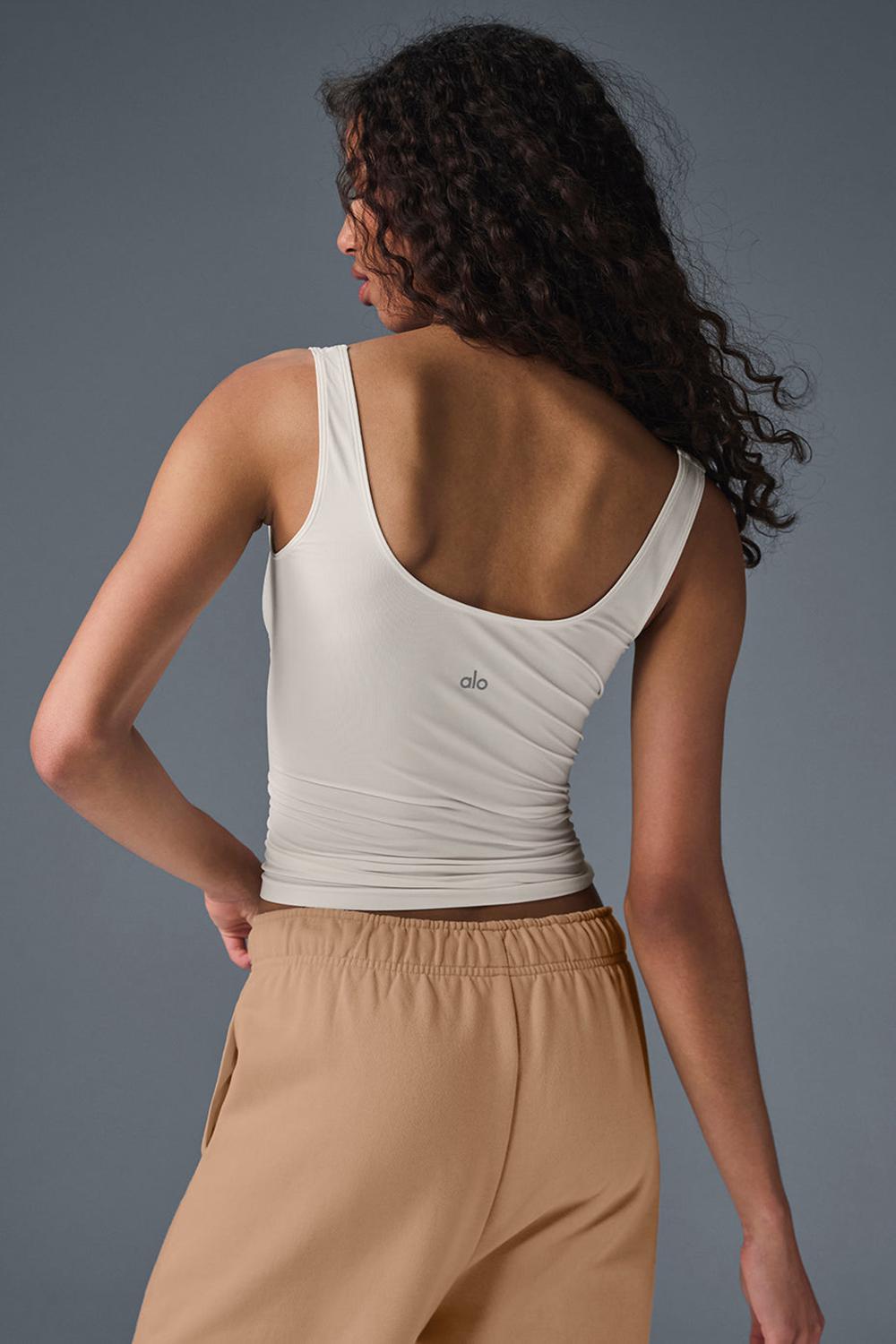 Camiseta Sin Mangas Running Alo Yoga Sheer Glow Mujer Ivory | España  WTYH-48510