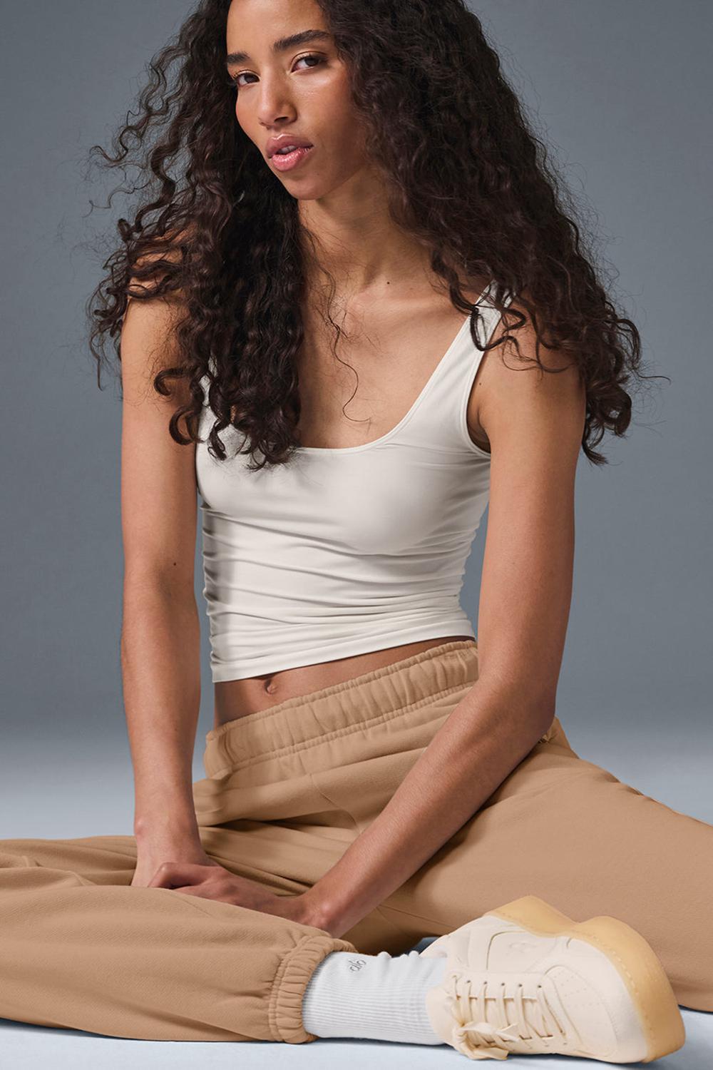 Camiseta Sin Mangas Running Alo Yoga Sheer Glow Mujer Ivory | España  WTYH-48510
