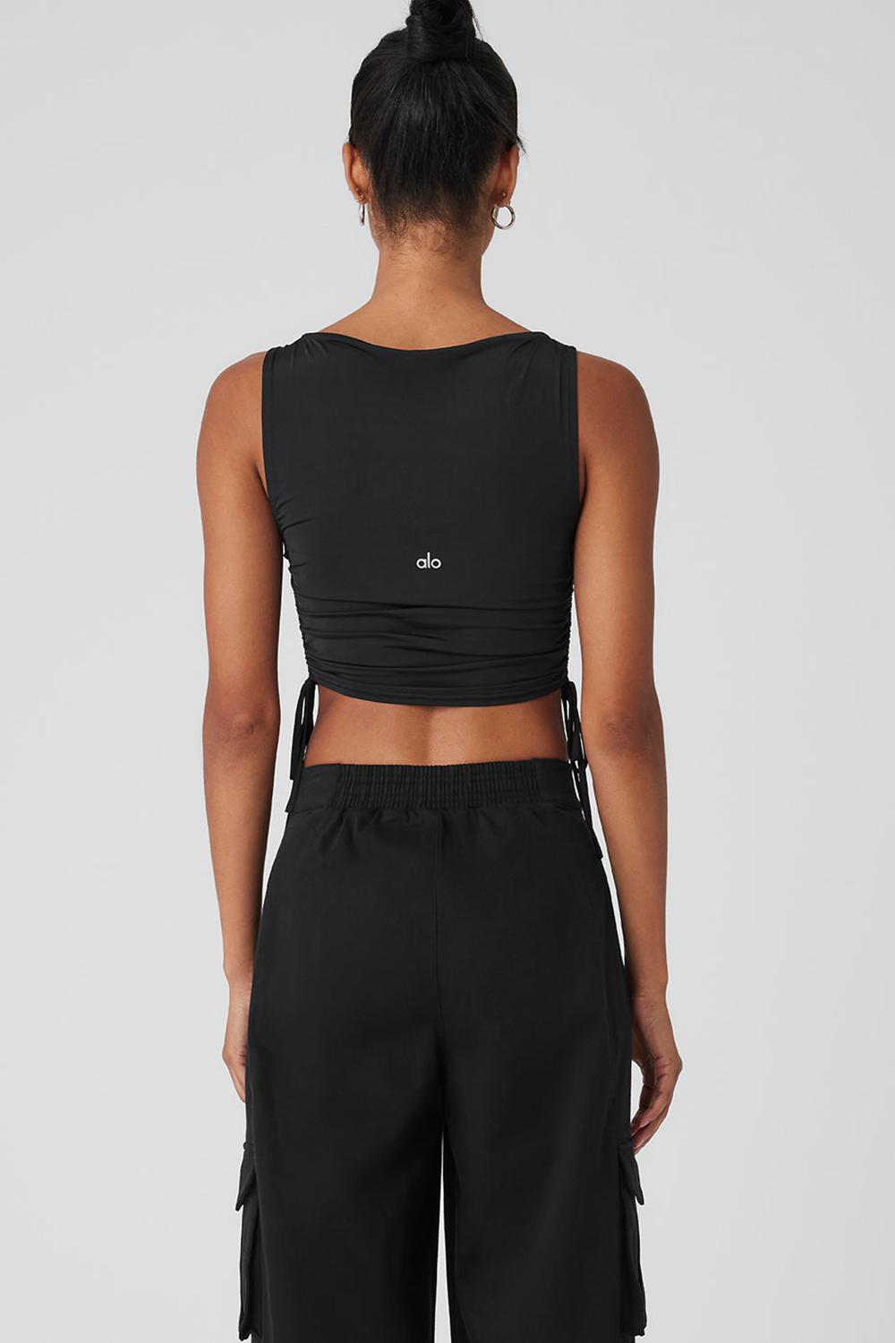 Camiseta Sin Mangas Running Alo Yoga Standout Cropped Mujer Negras | España  PZOK-26378