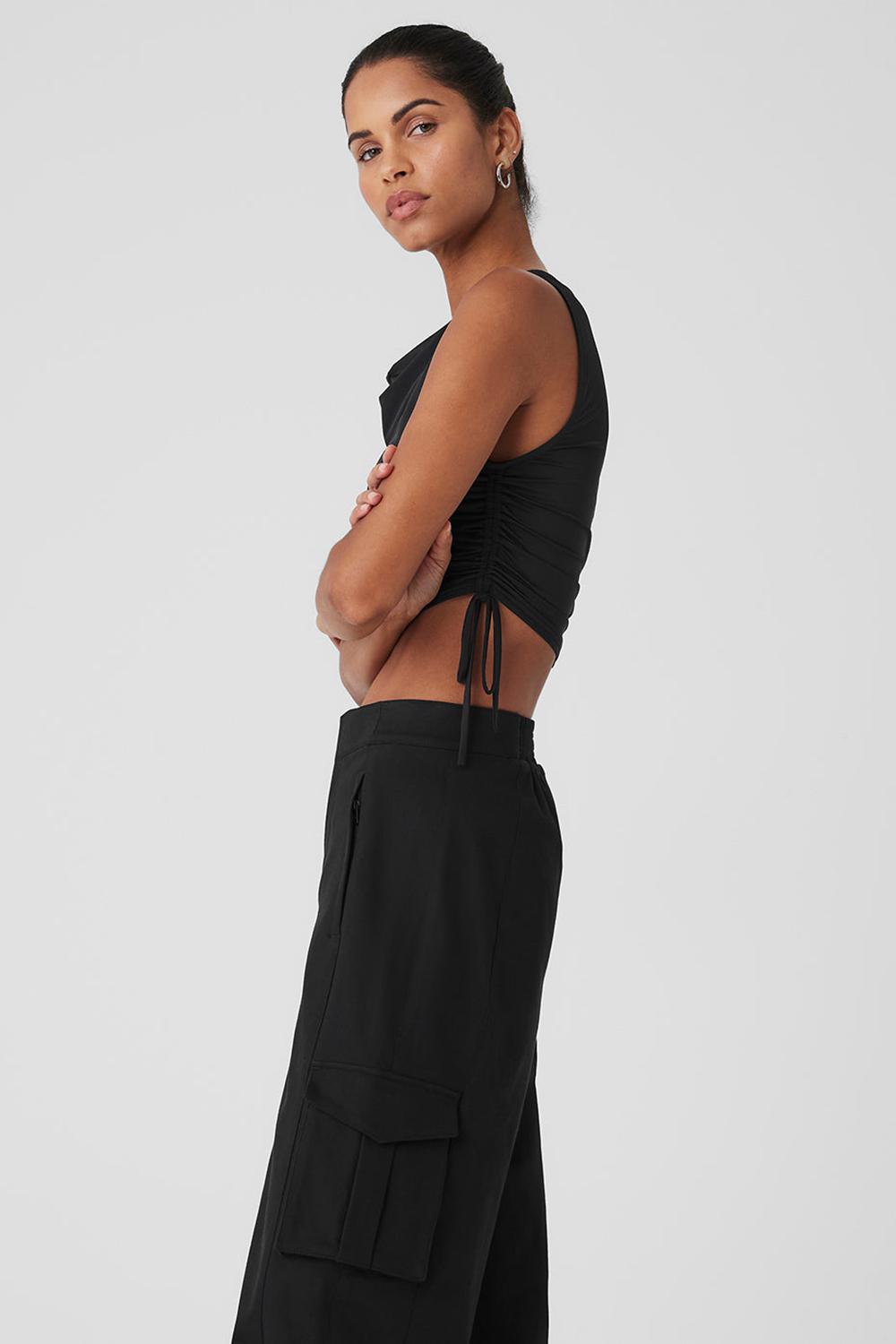 Camiseta Sin Mangas Running Alo Yoga Standout Cropped Mujer Negras | España  PZOK-26378