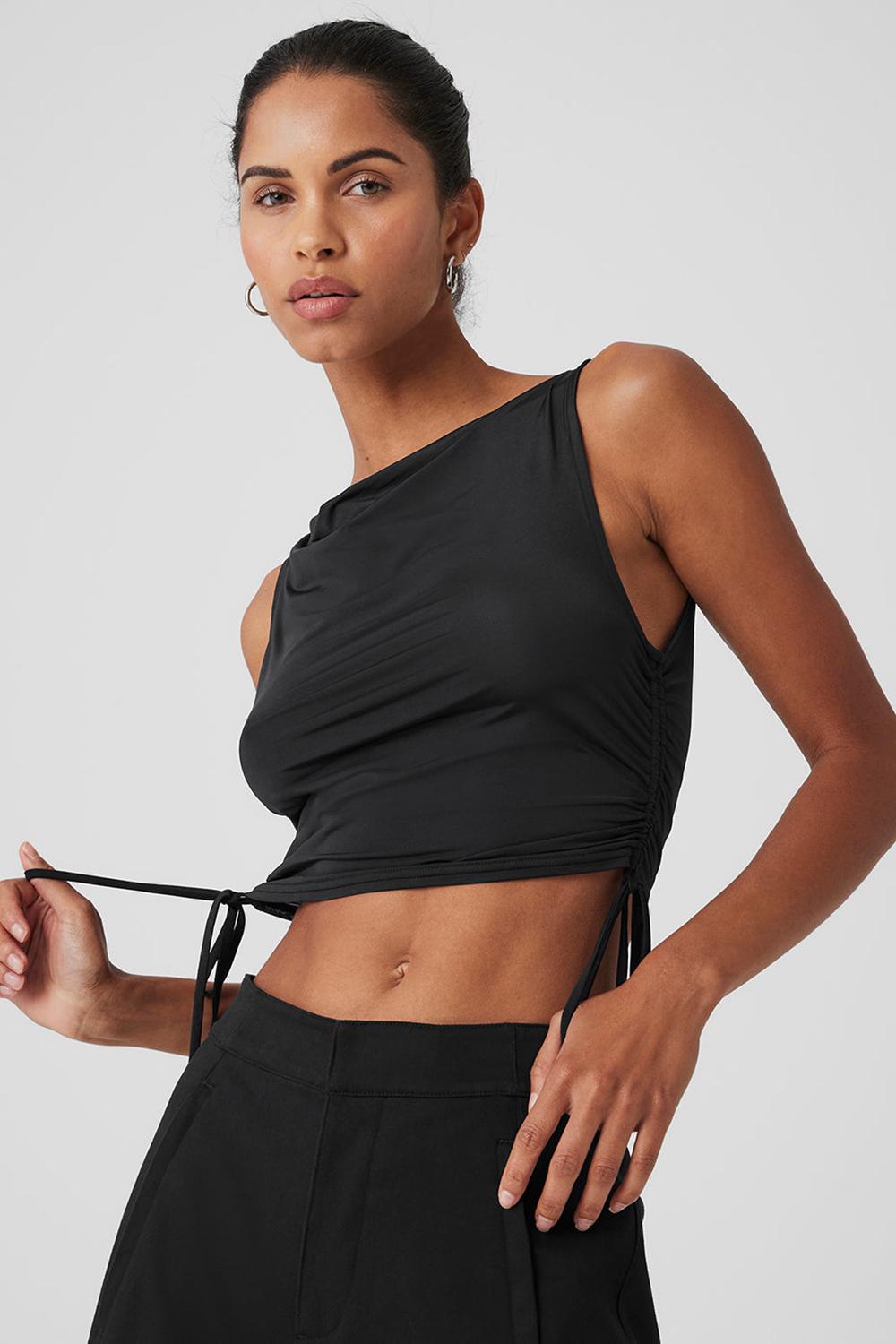 Camiseta Sin Mangas Running Alo Yoga Standout Cropped Mujer Negras | España  PZOK-26378