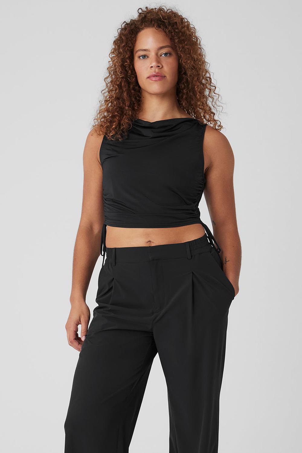 Camiseta Sin Mangas Running Alo Yoga Standout Cropped Mujer Negras | España  PZOK-26378