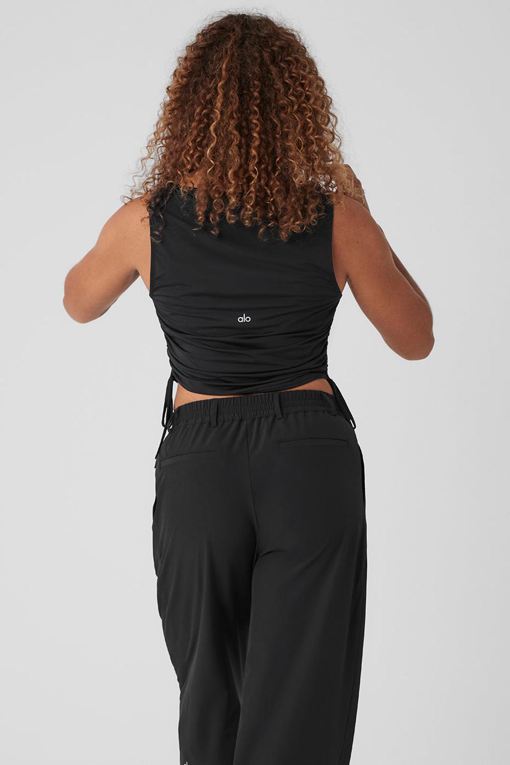 Camiseta Sin Mangas Running Alo Yoga Standout Cropped Mujer Negras | España  PZOK-26378