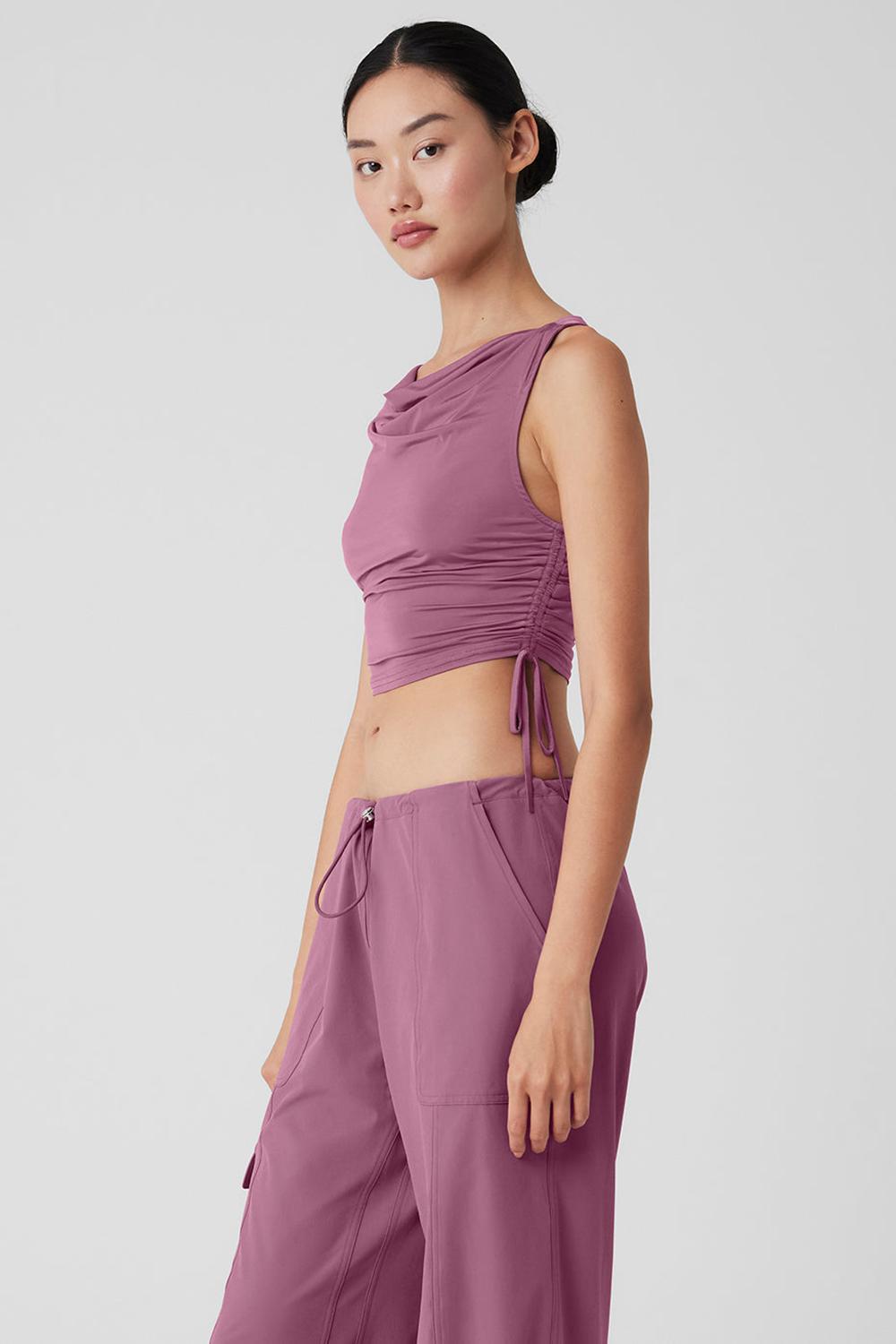 Camiseta Sin Mangas Running Alo Yoga Standout Cropped Mujer Soft Mulberry | España  XKJD-20586
