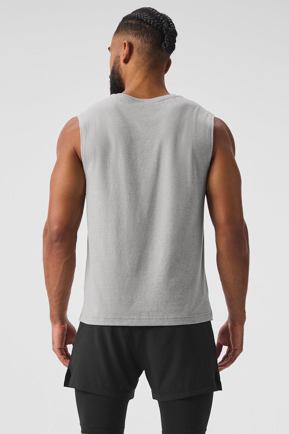 Camiseta Sin Mangas Running Alo Yoga The Triumph Muscle Hombre Gris | España  LMBK-85032