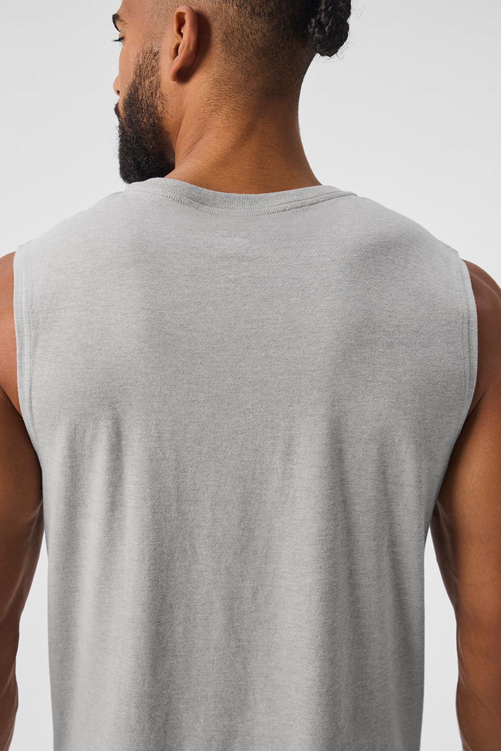 Camiseta Sin Mangas Running Alo Yoga The Triumph Muscle Hombre Gris | España  LMBK-85032