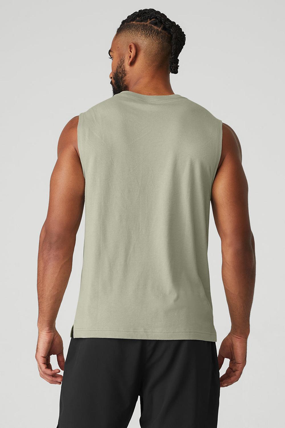Camiseta Sin Mangas Running Alo Yoga The Triumph Muscle Hombre Limestone | España  YZKT-46920