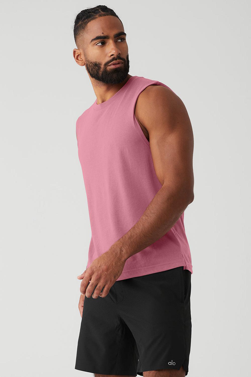 Camiseta Sin Mangas Running Alo Yoga The Triumph Muscle Hombre Mars Clay | España  LQHO-72485