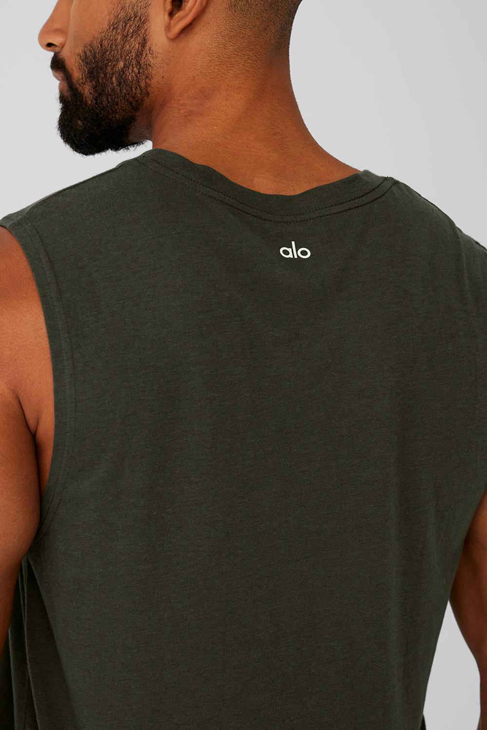 Camiseta Sin Mangas Running Alo Yoga The Triumph Muscle Hombre Verde | España  DAFH-26907
