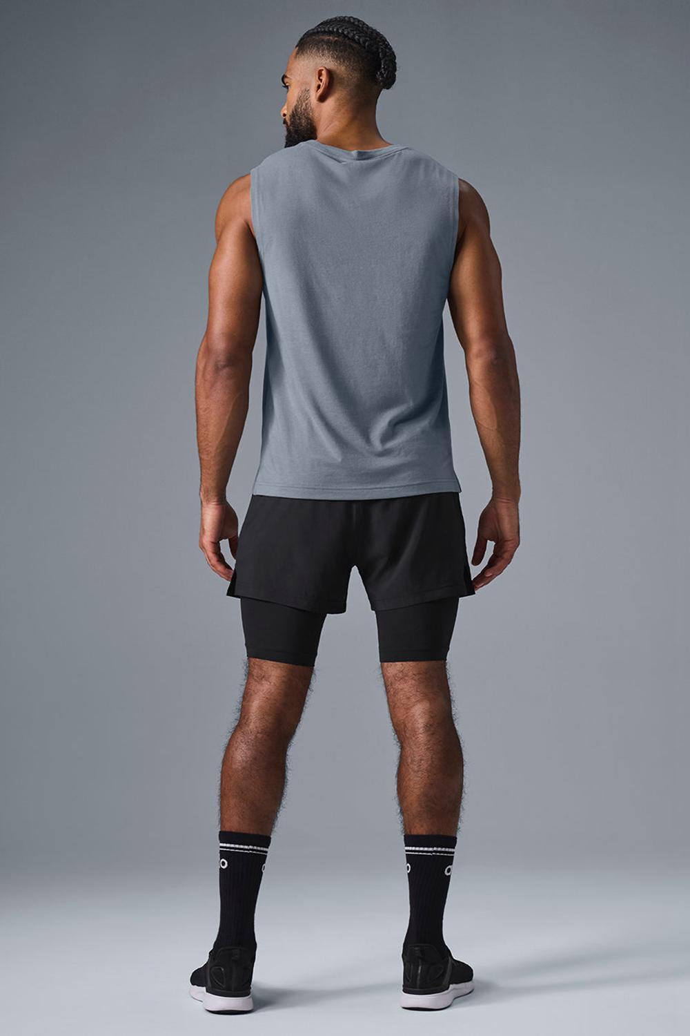 Camiseta Sin Mangas Running Alo Yoga The Triumph Muscle Hombre Gris | España  WUTO-94137