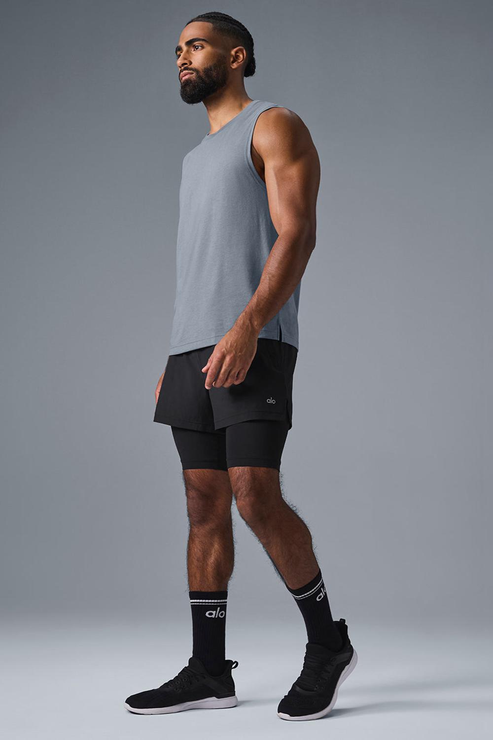 Camiseta Sin Mangas Running Alo Yoga The Triumph Muscle Hombre Gris | España  WUTO-94137