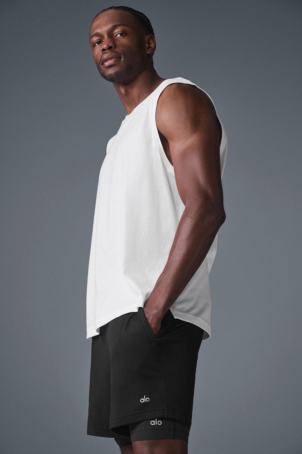 Camiseta Sin Mangas Running Alo Yoga The Triumph Muscle Hombre Blancas | España  SXOG-83976
