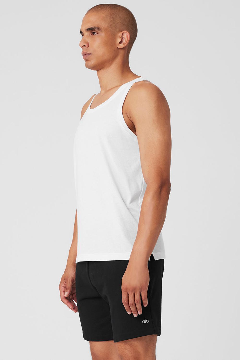 Camiseta Sin Mangas Running Alo Yoga Triumph Hombre Blancas | España  LRCS-92537