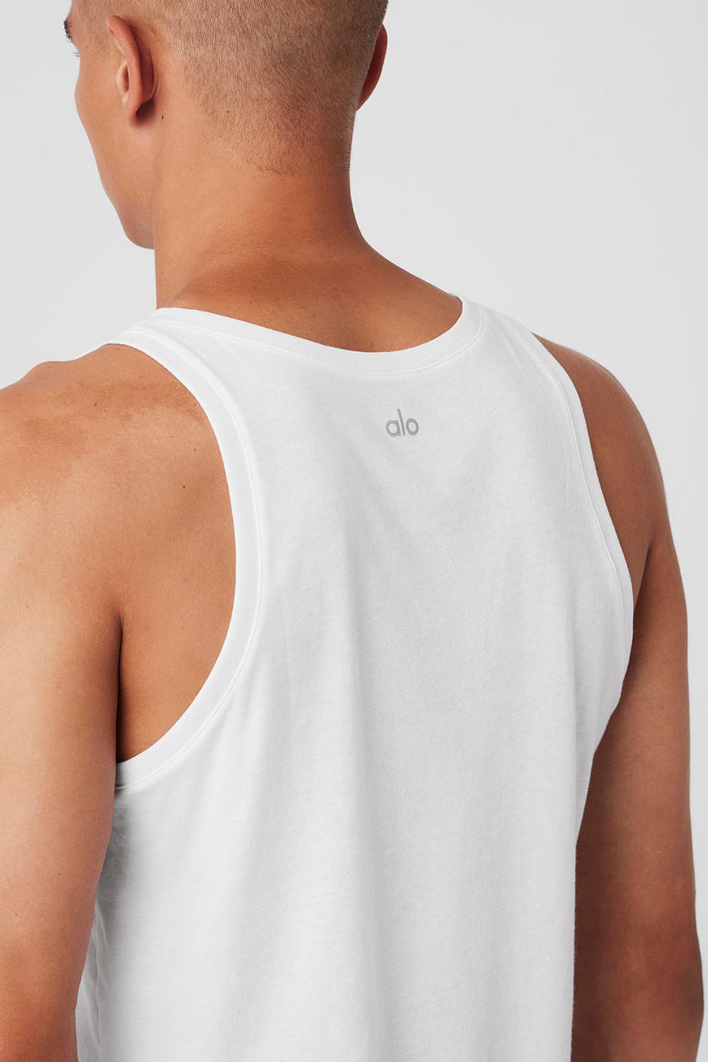 Camiseta Sin Mangas Running Alo Yoga Triumph Hombre Blancas | España  LRCS-92537