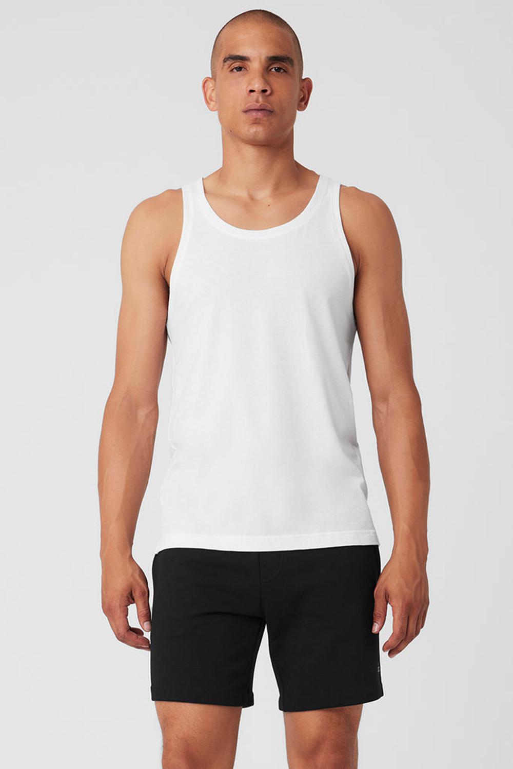 Camiseta Sin Mangas Running Alo Yoga Triumph Hombre Blancas | España  LRCS-92537