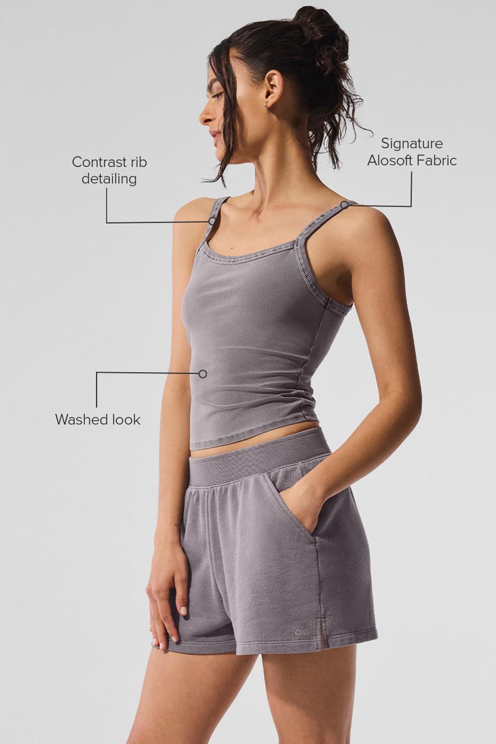 Camiseta Sin Mangas Running Alo Yoga Washed Alosoft Sweet Talker Mujer Gris Azules | España  RTMZ-06285
