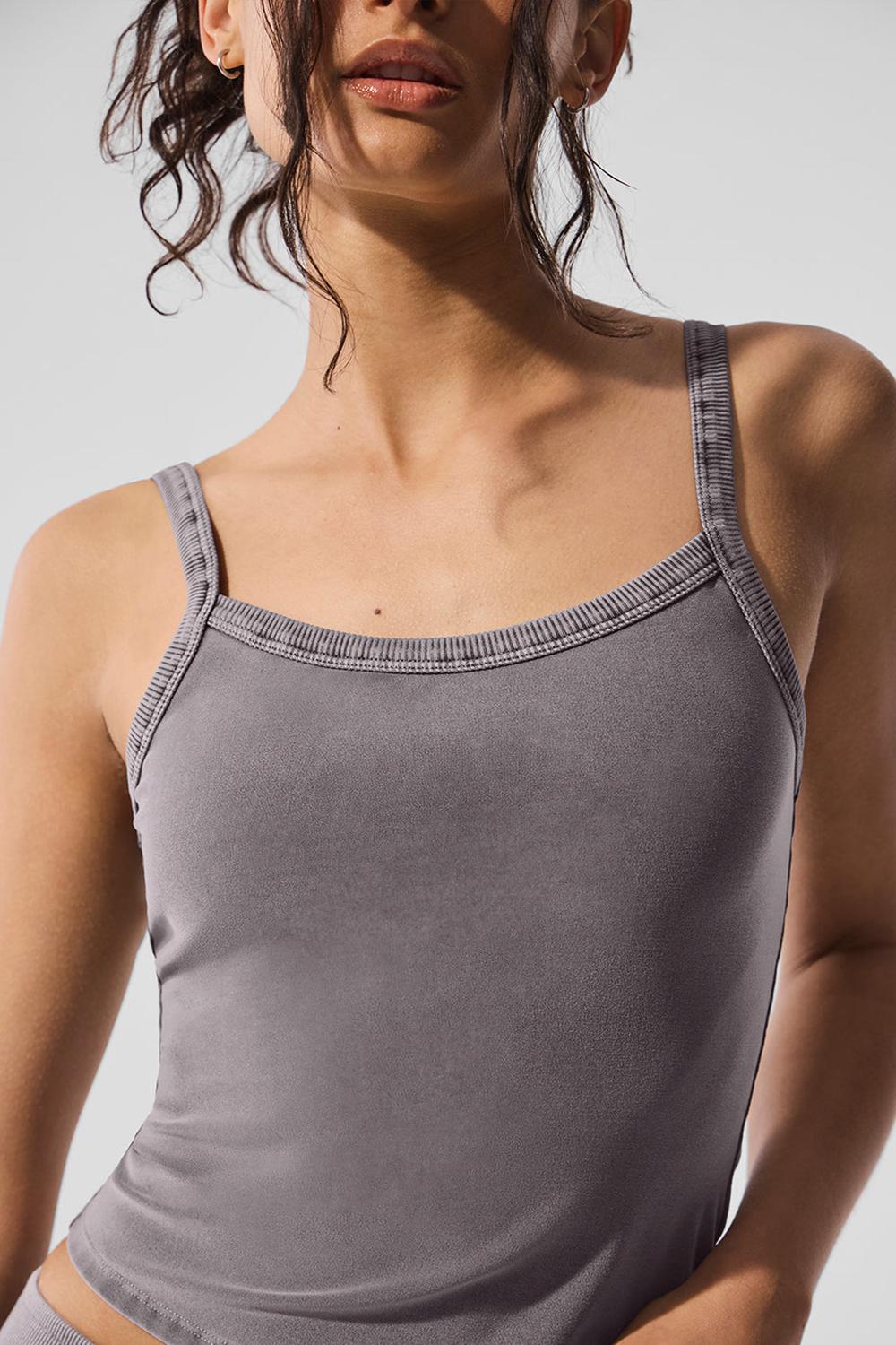 Camiseta Sin Mangas Running Alo Yoga Washed Alosoft Sweet Talker Mujer Gris Azules | España  RTMZ-06285
