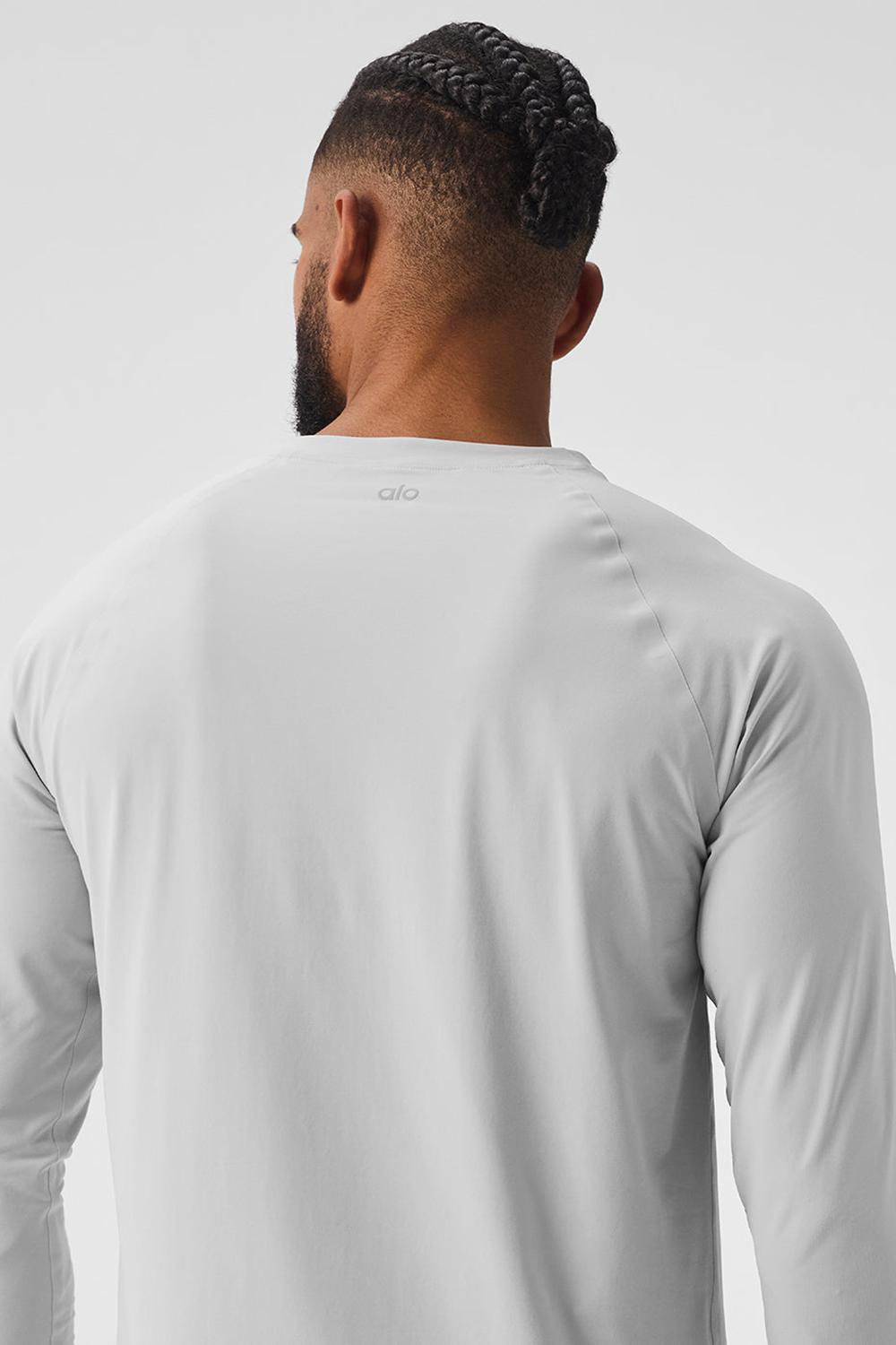 Camisetas Running Alo Yoga Idol Long Sleeve Performance Hombre Titanium | España  IOJR-46512