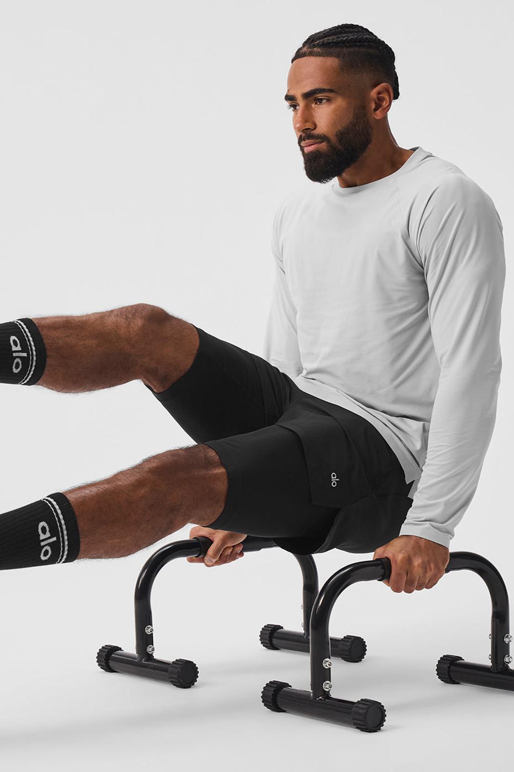 Camisetas Running Alo Yoga Idol Long Sleeve Performance Hombre Titanium | España  IOJR-46512
