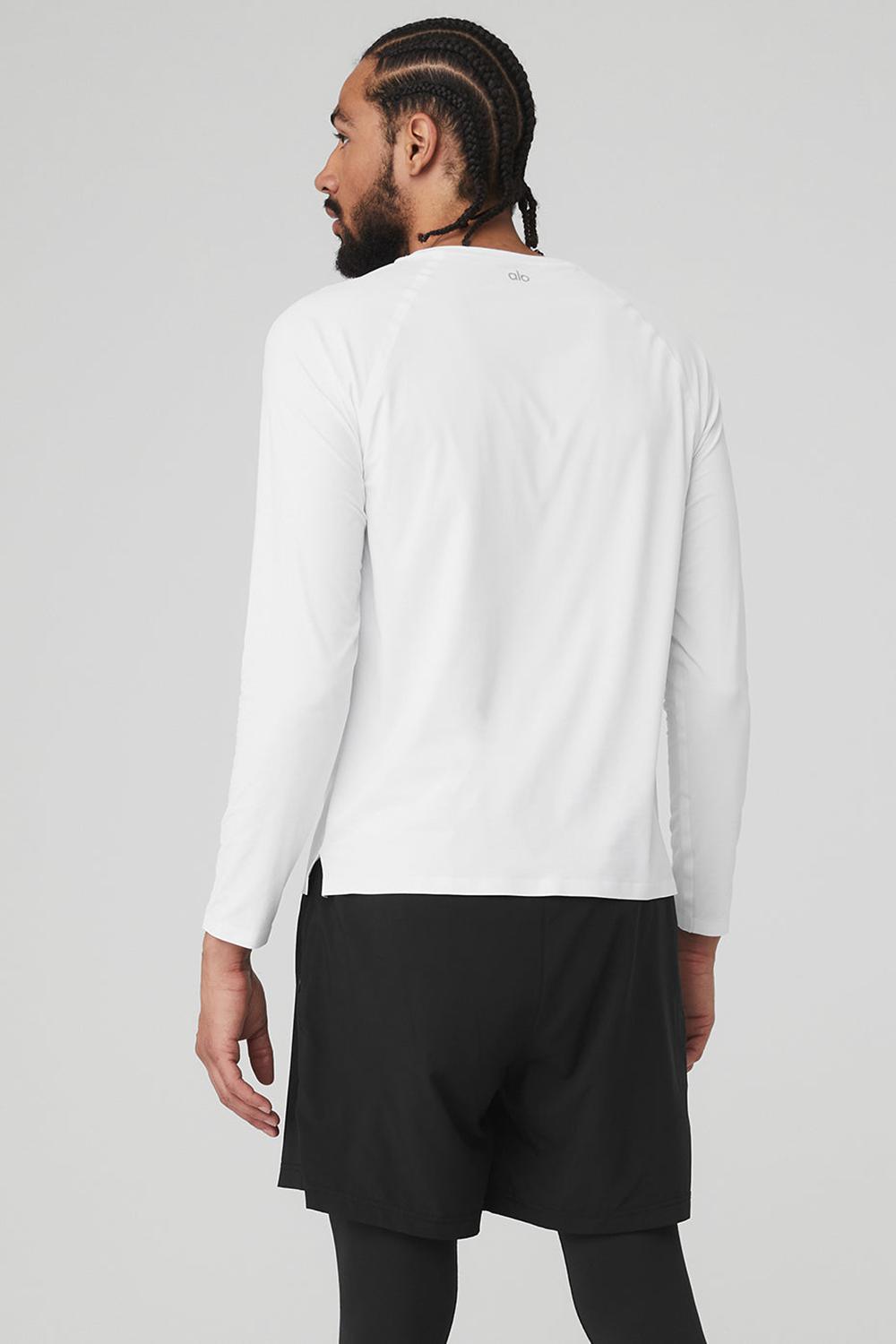 Camisetas Running Alo Yoga Idol Long Sleeve Performance Hombre Blancas | España  MSOT-40918