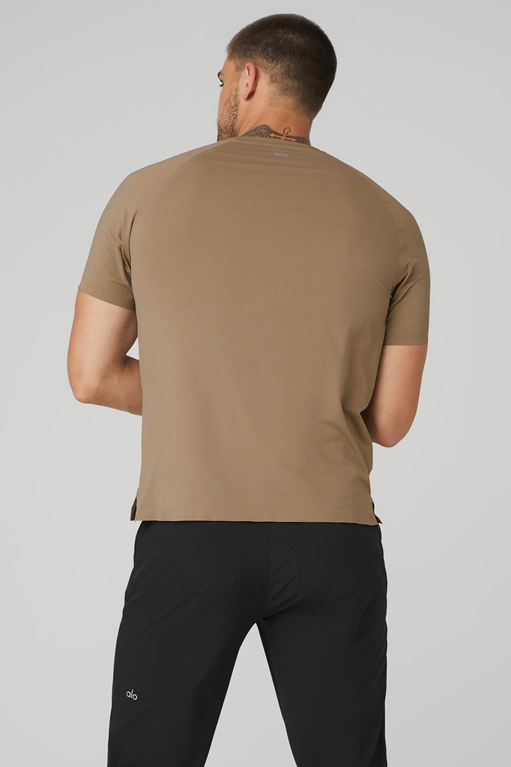 Camisetas Running Alo Yoga Idol Performance Hombre Gravel | España  GKLV-05327