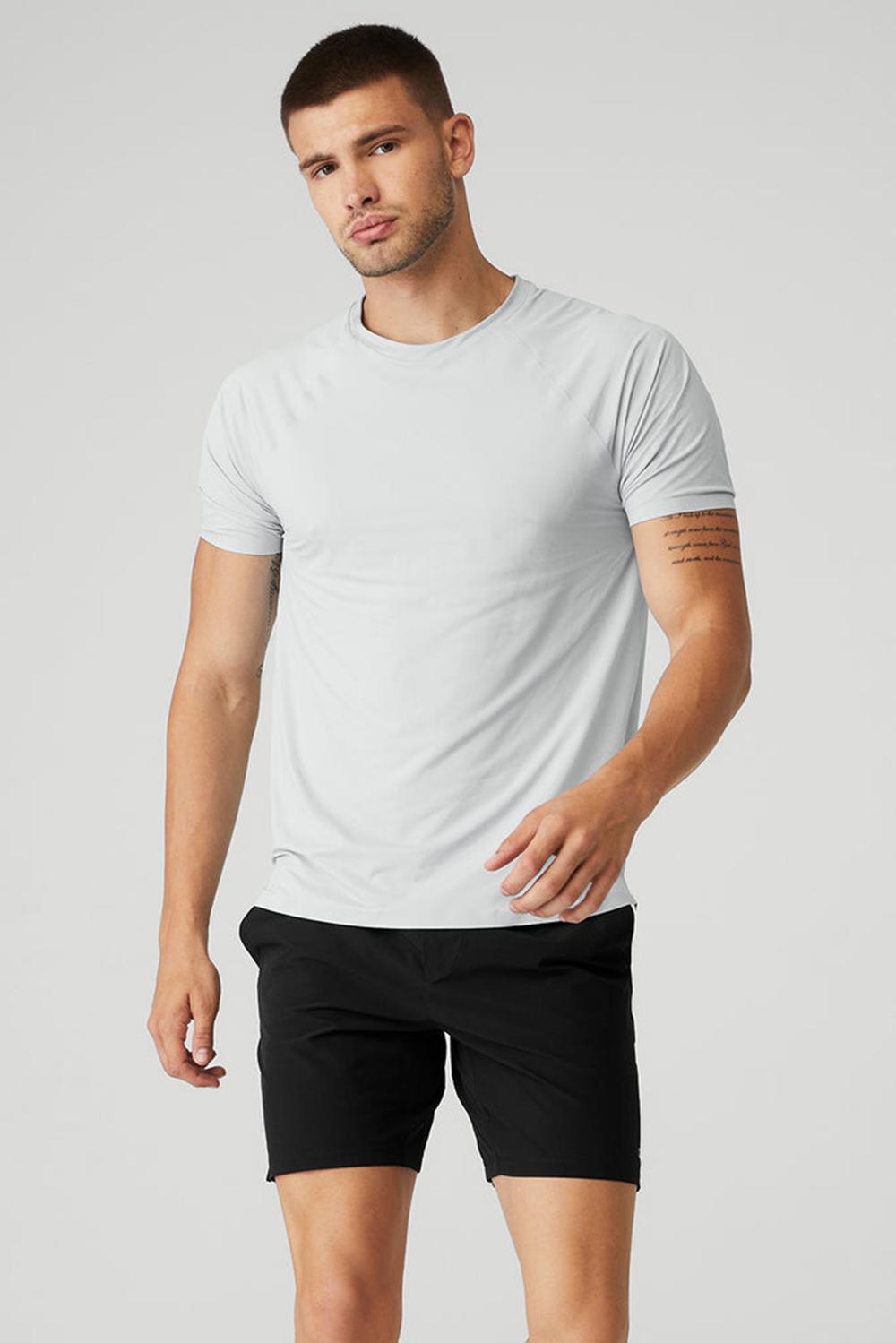 Camisetas Running Alo Yoga Idol Performance Hombre Titanium | España  AKEF-58326