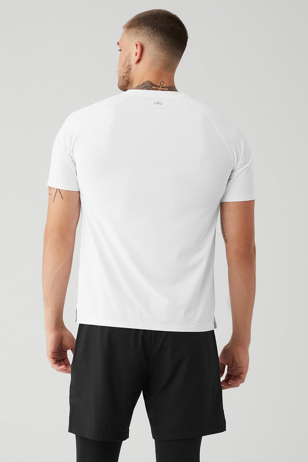 Camisetas Running Alo Yoga Idol Performance Hombre Blancas | España  YAHE-97841