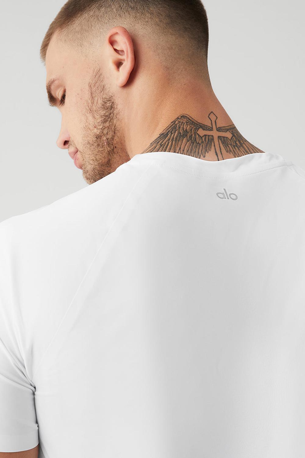 Camisetas Running Alo Yoga Idol Performance Hombre Blancas | España  YAHE-97841