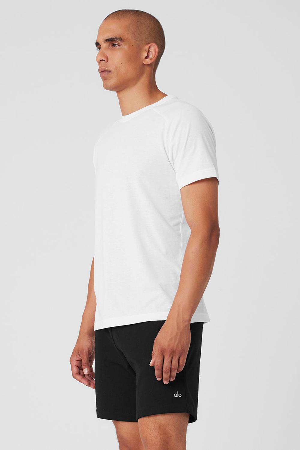 Camisetas Running Alo Yoga The Triumph Crew Neck Hombre Blancas | España  NJDP-57314