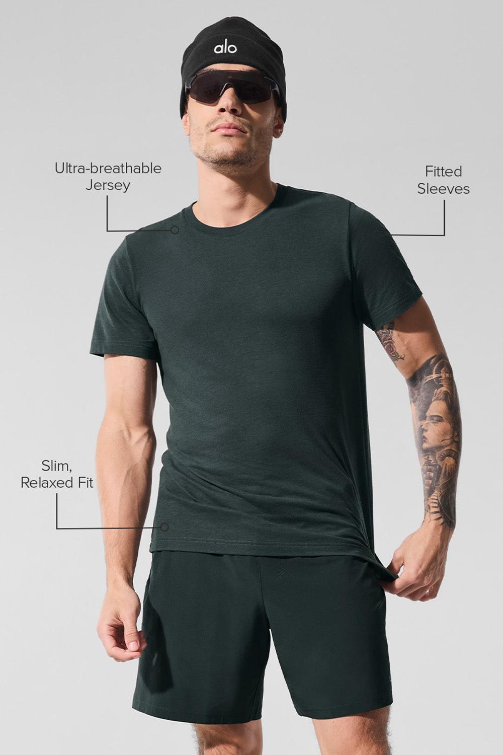 Camisetas Running Alo Yoga Triumph Hombre Verde | España  IWKA-52360
