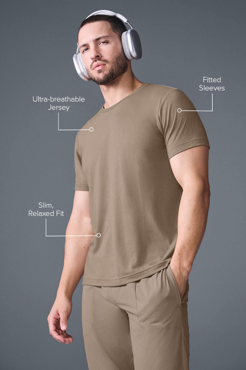 Camisetas Running Alo Yoga Triumph Hombre Gravel | España  FMOY-07264