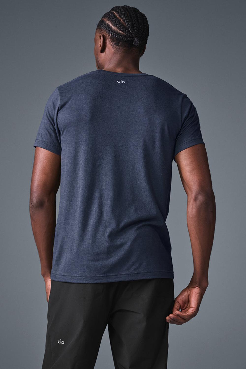 Camisetas Running Alo Yoga Triumph Hombre Azul Marino | España  TAMU-20469