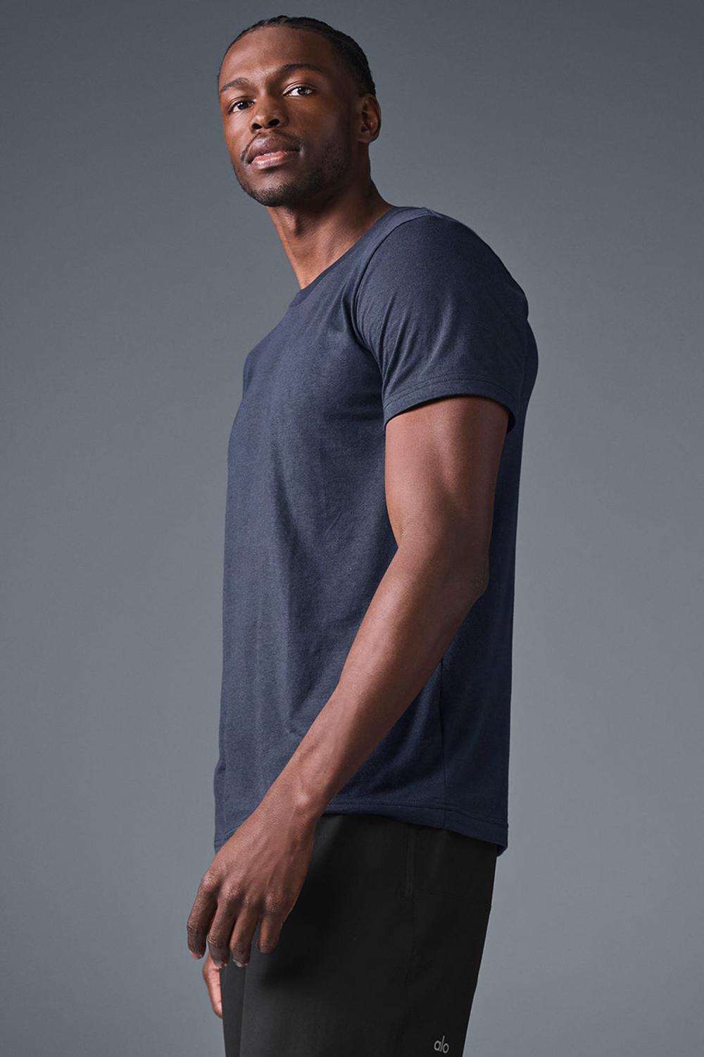 Camisetas Running Alo Yoga Triumph Hombre Azul Marino | España  TAMU-20469