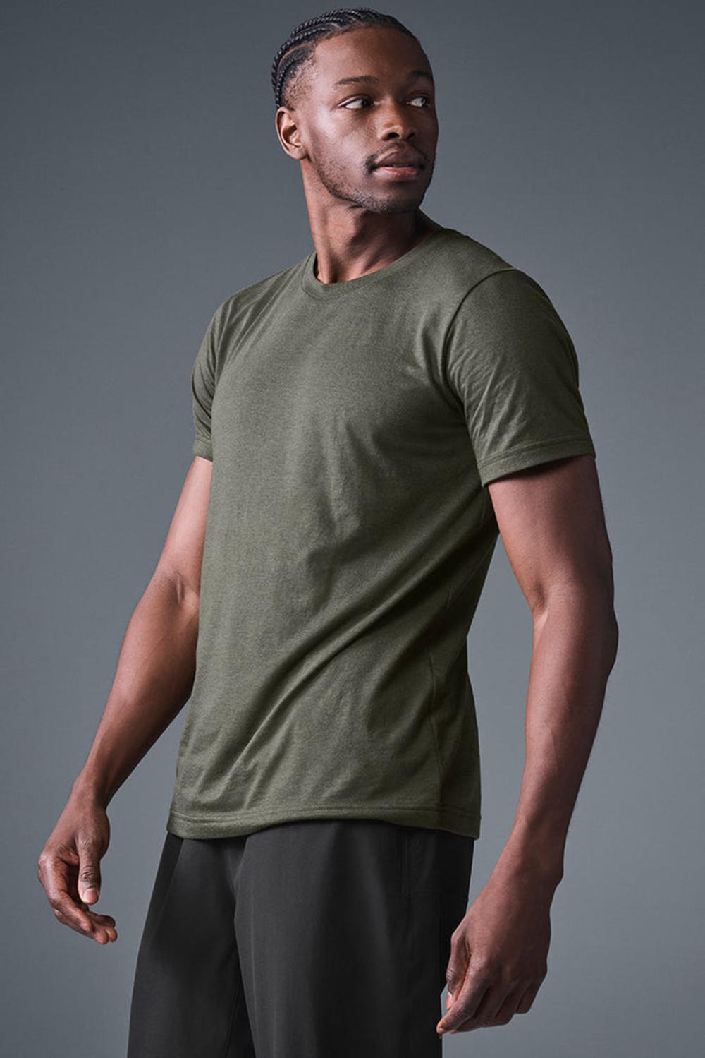 Camisetas Running Alo Yoga Triumph Hombre Verde | España  OQPL-06957