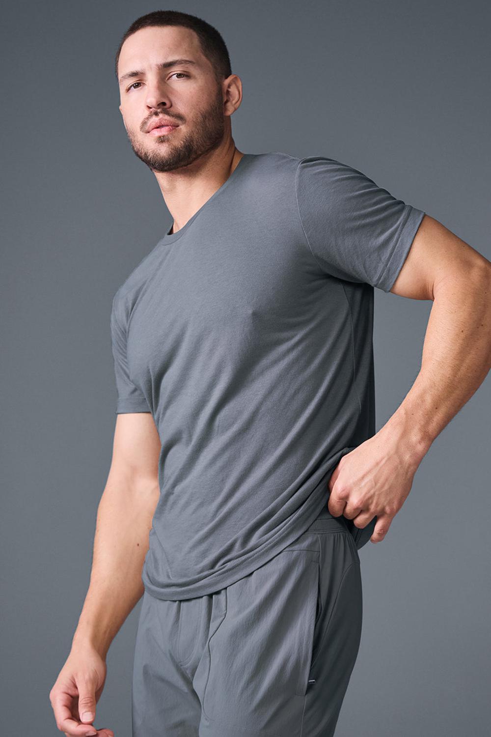 Camisetas Running Alo Yoga Triumph Hombre Gris | España  XMOU-70832